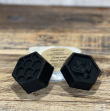 Load image into Gallery viewer, Black charcoal face soap stacked on each other