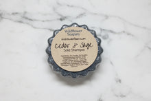 Load image into Gallery viewer, Cedar &amp; Sage Shampoo &amp; Conditioner solid shampoo bar from Wildflower Soapary.
